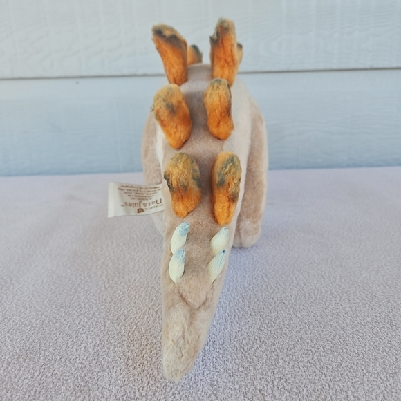 Dinosaur Stegosaurus Plush Demdaco Nate & Jules Brown Orange Stuffed Toy 17" - Picture 5 of 11